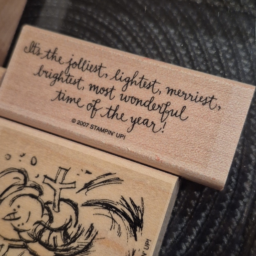 STAMPIN' UP! Retired 2007 'Jolliest Time Of The Year' Stamp Set, Set of 4 Stamps - Picture 4 of 8